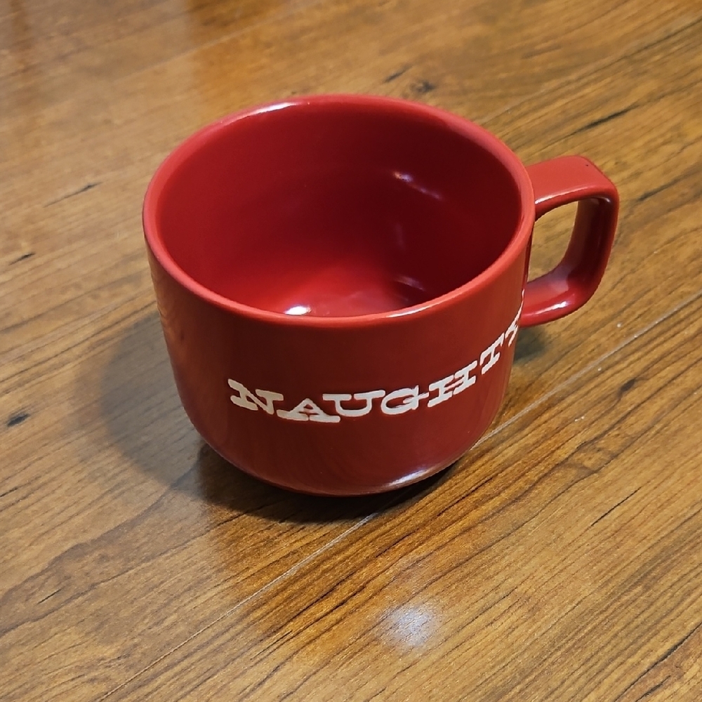 Naughty Nice Christmas Holiday Mug Red Crate Barrel Ceramic Coffee Cup‎